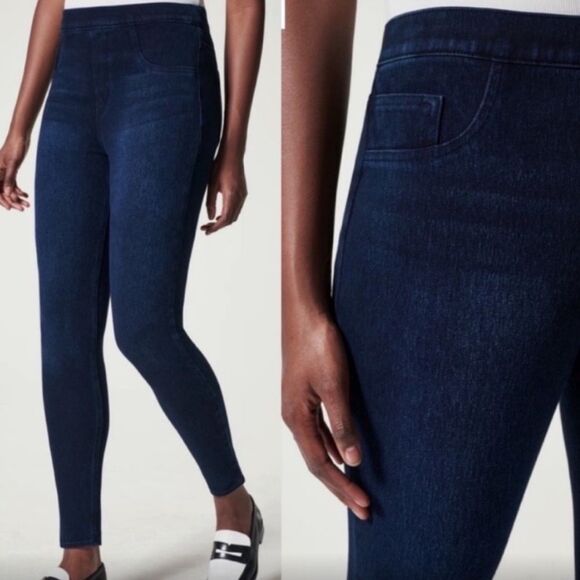 SPANX | Stretch Denim High Rise Ankle Leggings Jeggings M - Picture 3 of 11